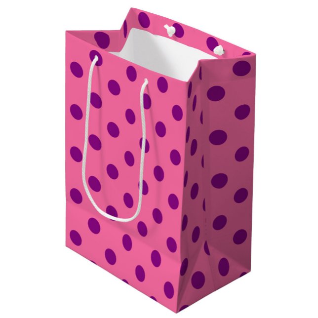Sacola Para Presentes Média Design De Padrão De Bolinhas Roxo A Rosa (Criador carregado)