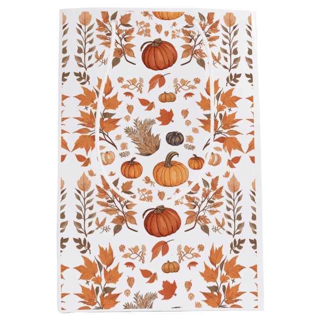 Sacola Para Presentes Média Design de padrão de queda (Frente)