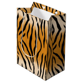 Sacola Para Presentes Média Design de Padrão de Stripes de Tigre
