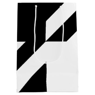 Sacola Para Presentes Média Design do abstrato preto e branco