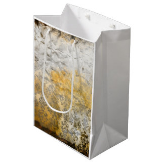 Sacola Para Presentes Média Design elegante dourado texturizado para todos os