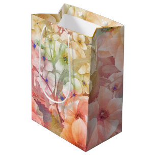 Sacola Para Presentes Média Design Floral de Verão