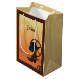 Sacola Para Presentes Média Design MGB de Boot do Cowboy