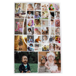 Sacola Para Presentes Média Design Sua Própria Colagem de Fotos 35