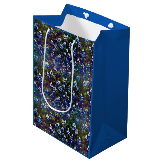 Sacola Para Presentes Média Design Texas Blue Bonnet Blitz (Frente inclinada)