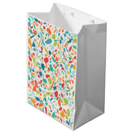 Sacola Para Presentes Média Designer de Arquitetura Moderno Terrazzo Colorido