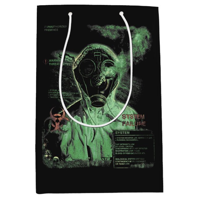 Sacola Para Presentes Média Desperdício Biológico - Design de Streetwear Techn (Frente)