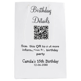 Sacola Para Presentes Média detalhes da festa de aniversário do qr scan modern