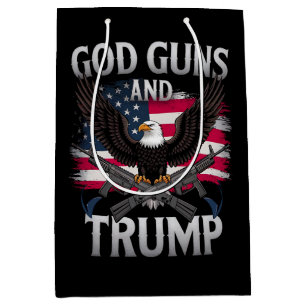 Sacola Para Presentes Média Deus Armas E Trump Águia Bandeira Americana Antiga