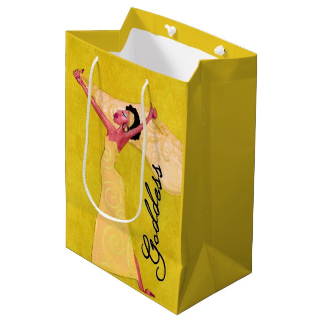 Sacola Para Presentes Média "Deusa" afro-americana (Frente inclinada)