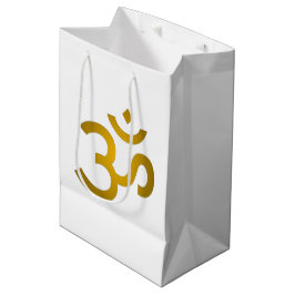 Sacola Para Presentes Média Devanagari om - Branco