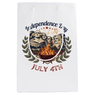 Sacola Para Presentes Média Dia da Independência Monte Rushmore 4 de Julho
