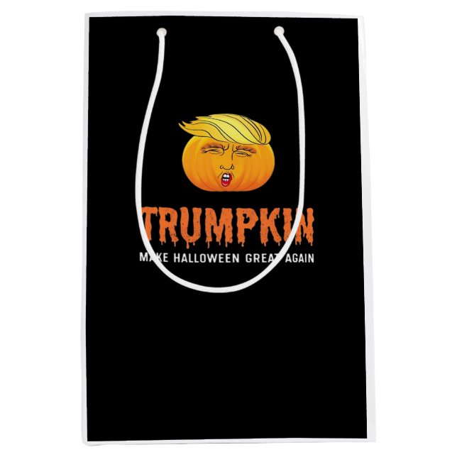 Sacola Para Presentes Média Dia de as Bruxas engraçado Trumpkin (Frente)