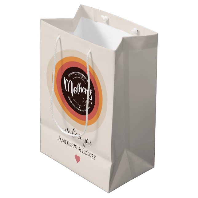 Sacola Para Presentes Média Dia de as mães Feliz (Frente inclinada)