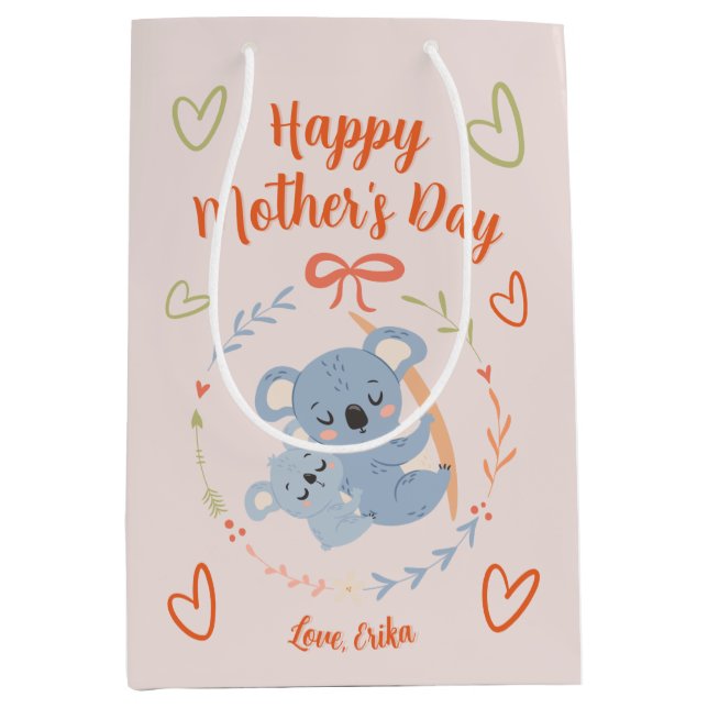 Sacola Para Presentes Média Dia de as mães Personalizado (Frente)