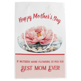 Sacola Para Presentes Média Dia de as mães Pink Pink