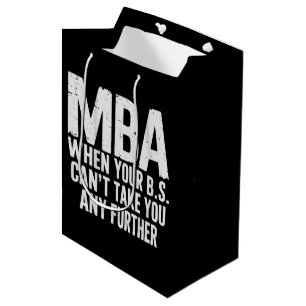 Sacola Para Presentes Média Dia de Formatura do Mestrado em MBA Engraçado