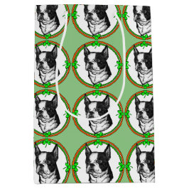 Sacola Para Presentes Média Dia de Santa Patrícia em Boston Terrier