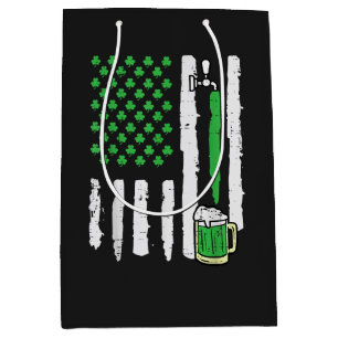 Sacola Para Presentes Média Dia de São Patrício Bandeira da América Santo