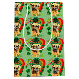 Sacola Para Presentes Média Dia de São Patrício Bullmastiff