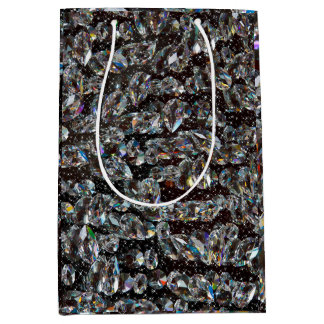 Sacola Para Presentes Média Diamond Glitter Sparkle Elegant