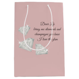 Sacola Para Presentes Média Diamonds & Champagne Quote – Dear Life Edition
