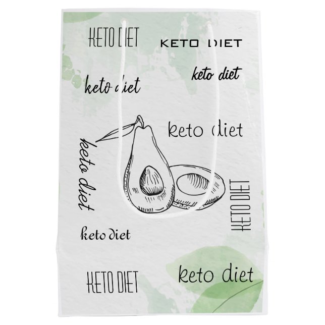 Sacola Para Presentes Média dieta keto (Verso)