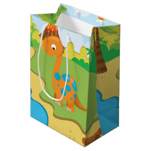 Sacola Para Presentes Média Dinossauro Adorável