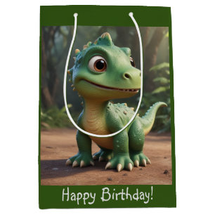 Sacola Para Presentes Média Dinossauro Fofo