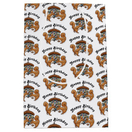 Sacola Para Presentes Média Disco Squirrels Birthday