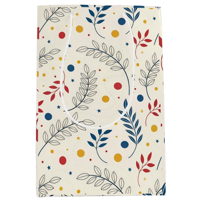 Sacola Para Presentes Média Diseño floral (Frente)