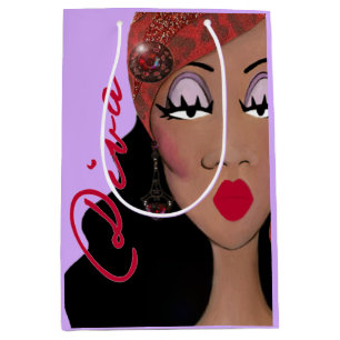 Sacola Para Presentes Média Diva Americana Africana