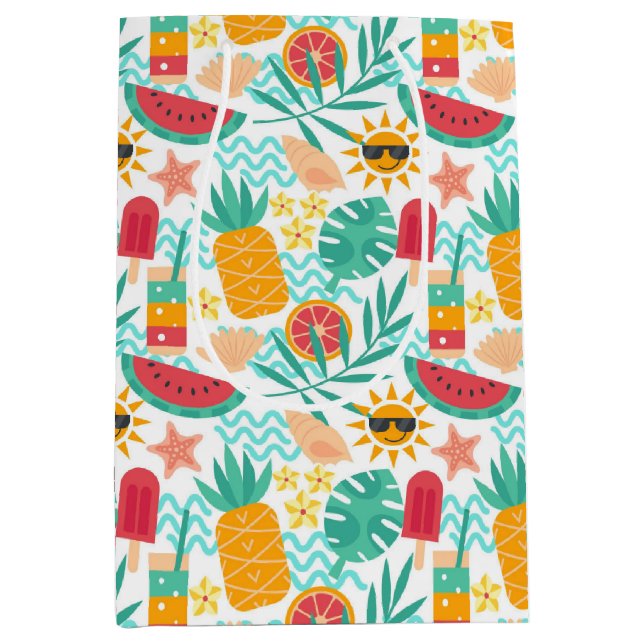 Sacola Para Presentes Média Diversão de Verão (Frente)