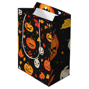 Sacola Para Presentes Média Diversão do Halloween Pumpkin e deixa Impressão
