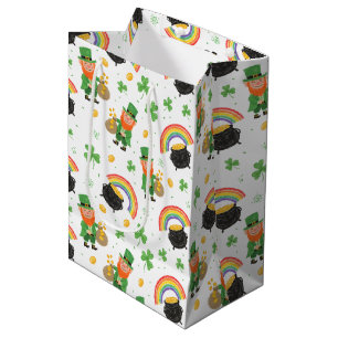 Sacola Para Presentes Média Diversão no Estilo de Colorir Infantil no Dia de S
