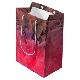 Sacola Para Presentes Média Diversão Rosa Vibrante Tropical Verão Calor Festa