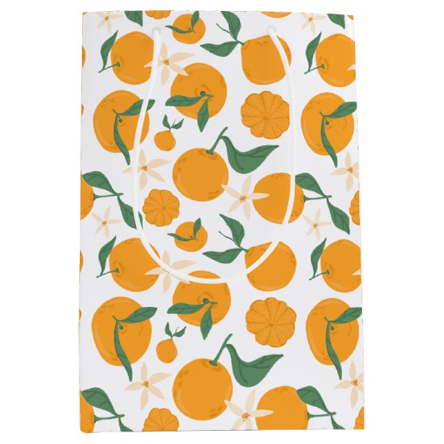 Sacola Para Presentes Média Divirta Cutie Clementine Tangerine Mandarin Laranj (Frente)
