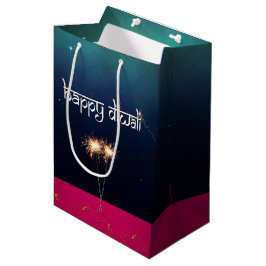 Sacola Para Presentes Média Diwali Feliz e Espelhante - Saca de Presente Médio