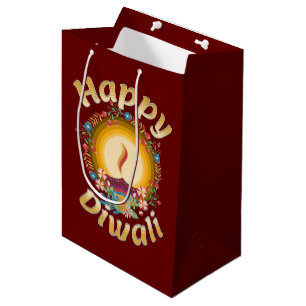 Sacola Para Presentes Média Diwali Festival das Luzes Hindu Sikh Jain