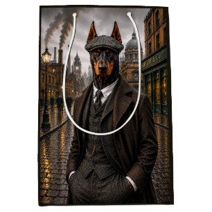 Sacola Para Presentes Média Doberman Gângster