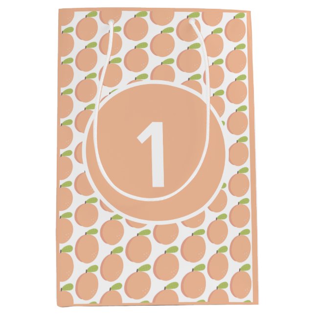 Sacola Para Presentes Média Doce como Peach Blossom Peachy Aniversário (Frente)