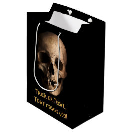 Sacola Para Presentes Média Doce de Halloween Caveira Assustadora