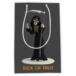 Sacola Para Presentes Média Doce ou Travessura. Caveira da Morte de desenho an