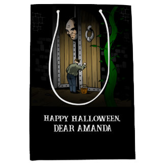 Sacola Para Presentes Média Doce ou Travessura na Noite de Halloween