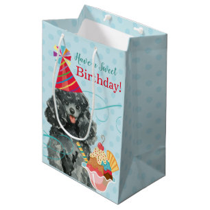 Sacola Para Presentes Média Doce Poodle de Brinquedo de Aniversário