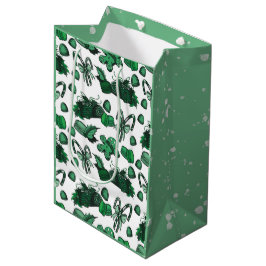 Sacola Para Presentes Média Doçuras de Feriado - Menta (Sólido)