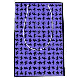 Sacola Para Presentes Média Dois Vaqueiros a Cavalo Silhuetas - Periwinkle