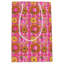 Sacola Para Presentes Média Donuts e Doces de Desenho Animado Retro