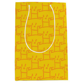 Sacola Para Presentes Média Doodle Cat