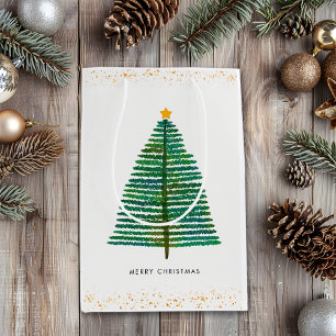 Sacola Para Presentes Média Douradas estrelas Scandi Scandinávia Árvore de Nat